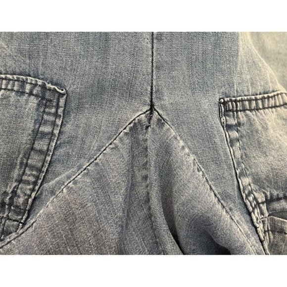 Medium Tencel Lightweight Denim Bubble Hem Maxi Skirt Boho Asymmetrical New FLAW - Picture 5 of 5